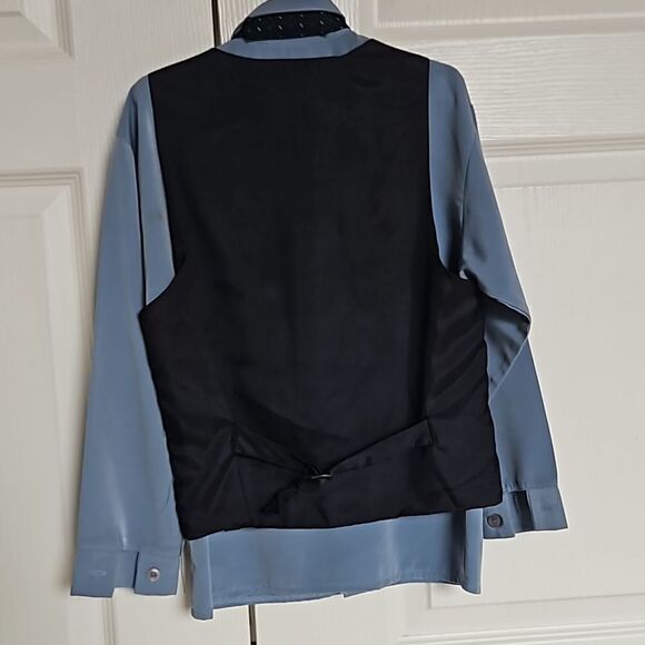 Robert Allen Boy's Shirt, Waist Coat Vest & Tie Navy Blue Size 6 - Picture 3 of 16